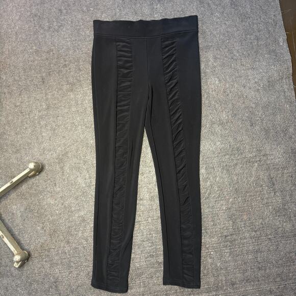 Joseph Ribkoff Black Ruched Satin Front Pull-On Pants Size 12 Made in Canada - Picture 2 of 13